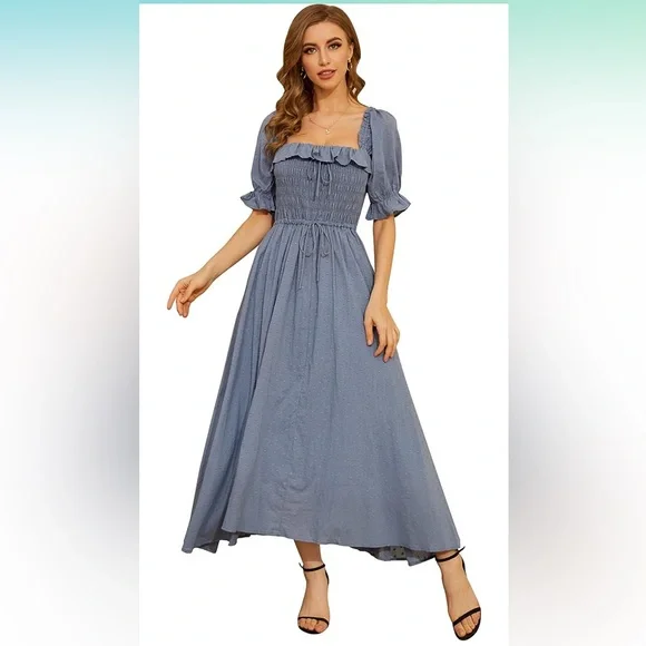 vintage flowy dresses Vintage 1970s Gunne Style Floral Maxi Dress